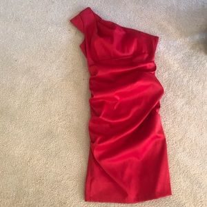 Off the shoulder red dress